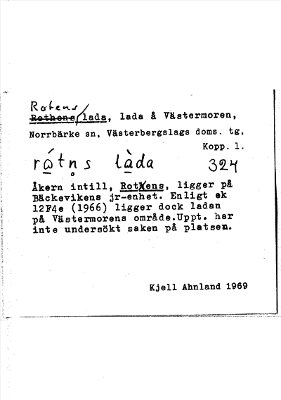 Bild på arkivkortet för arkivposten Rotens lada
