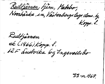 Bild på arkivkortet för arkivposten Rudtjärnen