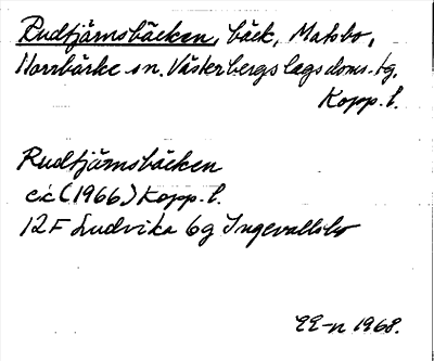 Bild på arkivkortet för arkivposten Rudtjärnsbäcken
