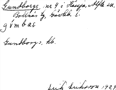 Bild på arkivkortet för arkivposten Gundborgs