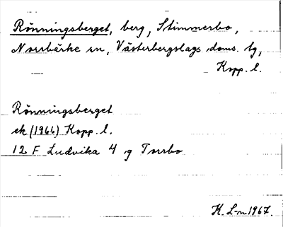 Bild på arkivkortet för arkivposten Rönningsberget