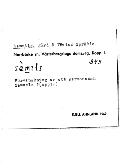 Bild på arkivkortet för arkivposten Sammils