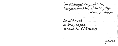 Bild på arkivkortet för arkivposten Sandåsberget