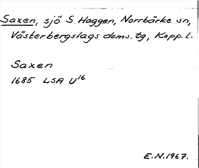 Bild på arkivkortet för arkivposten Saxen