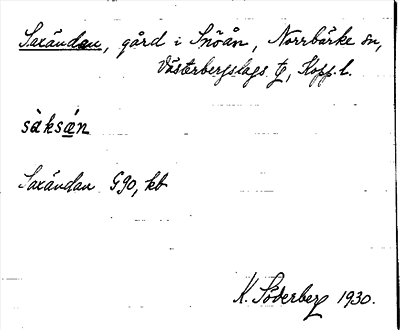 Bild på arkivkortet för arkivposten Saxänden