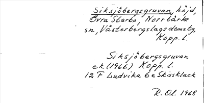 Bild på arkivkortet för arkivposten Siksjöbergsgruvan