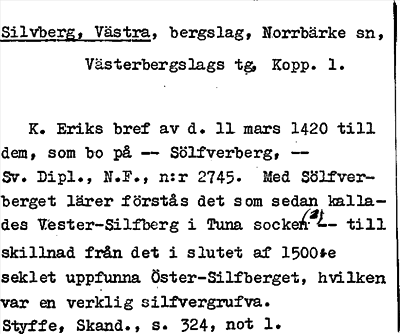 Bild på arkivkortet för arkivposten Silvberg, Västra
