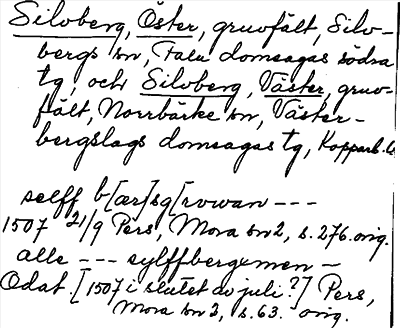 Bild på arkivkortet för arkivposten Silvberg, Öster