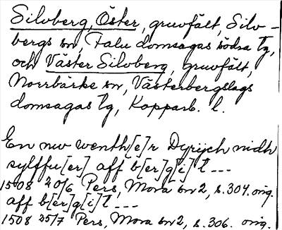Bild på arkivkortet för arkivposten Silvberg, Öster