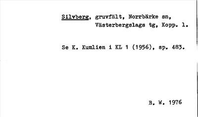 Bild på arkivkortet för arkivposten Silvberg