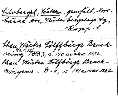 Bild på arkivkortet för arkivposten Silvberget, Väster