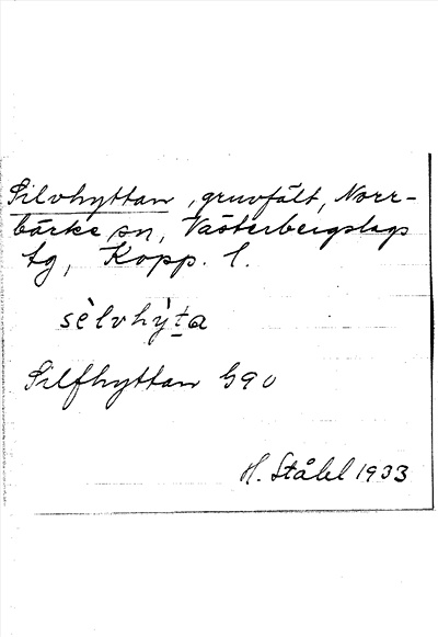 Bild på arkivkortet för arkivposten Silvhyttan