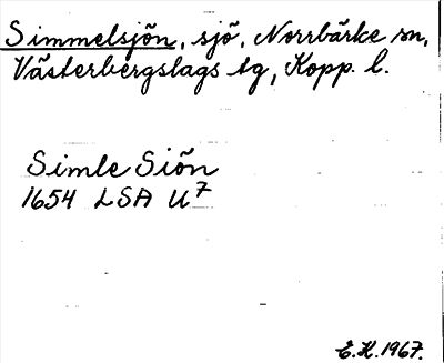 Bild på arkivkortet för arkivposten Simmelsjön