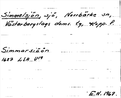 Bild på arkivkortet för arkivposten Simmelsjön