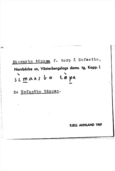 Bild på arkivkortet för arkivposten Simonsbo täppa