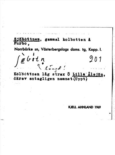 Bild på arkivkortet för arkivposten Sjöbottnen