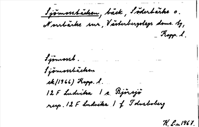 Bild på arkivkortet för arkivposten Sjömossbäcken