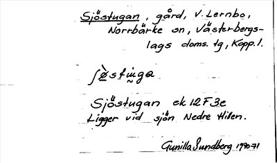 Bild på arkivkortet för arkivposten Sjöstugan