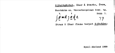 Bild på arkivkortet för arkivposten Sjöuddgärdet