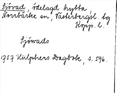 Bild på arkivkortet för arkivposten Sjövad