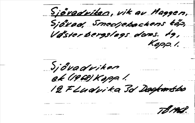Bild på arkivkortet för arkivposten Sjövadviken
