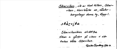 Bild på arkivkortet för arkivposten Skarviken