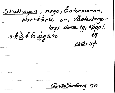 Bild på arkivkortet för arkivposten Skathagen