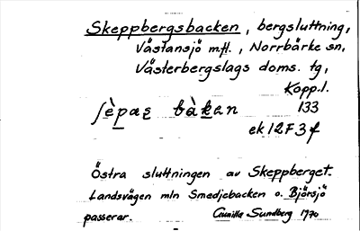 Bild på arkivkortet för arkivposten Skeppbergsbacken