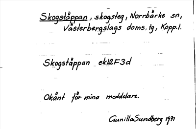 Bild på arkivkortet för arkivposten Skogstäppan