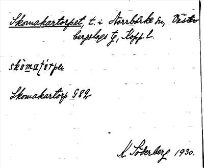 Bild på arkivkortet för arkivposten Skomakartorpet