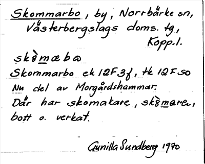 Bild på arkivkortet för arkivposten Skommarbo