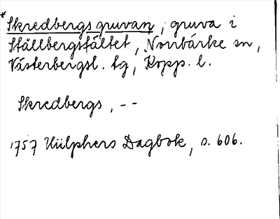 Bild på arkivkortet för arkivposten *Skredbergs gruvan