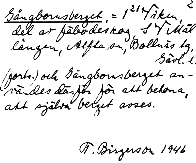 Bild på arkivkortet för arkivposten Gångbornsberget