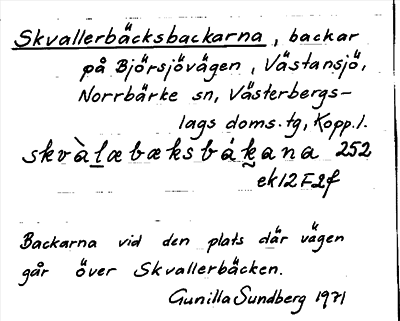 Bild på arkivkortet för arkivposten Skvallerbäcksbackarna