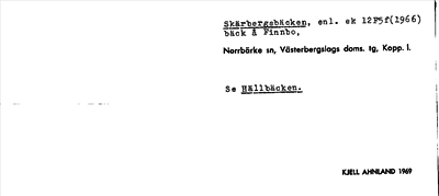 Bild på arkivkortet för arkivposten Skärbergsbäcken, se Hällbäcken