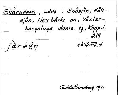 Bild på arkivkortet för arkivposten Skärudden