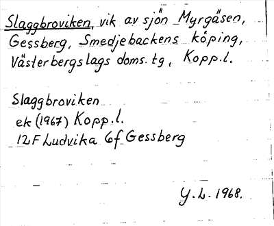 Bild på arkivkortet för arkivposten Slaggbroviken