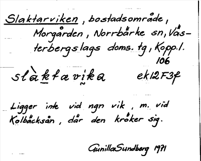 Bild på arkivkortet för arkivposten Slaktarviken