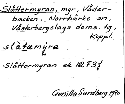 Bild på arkivkortet för arkivposten Slåttermyran