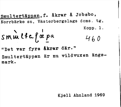 Bild på arkivkortet för arkivposten Smultertäppan