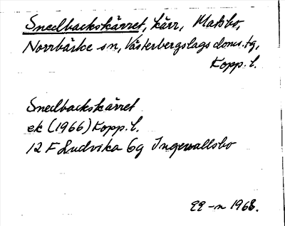 Bild på arkivkortet för arkivposten Snedbackskärret