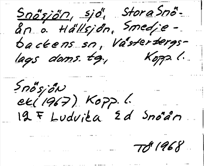 Bild på arkivkortet för arkivposten Snösjön