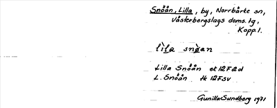 Bild på arkivkortet för arkivposten Snöån, Lilla