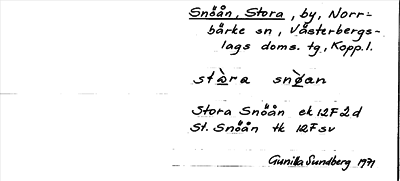 Bild på arkivkortet för arkivposten Snöån, Stora