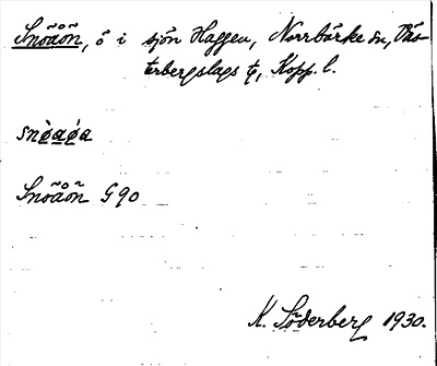 Bild på arkivkortet för arkivposten Snöåön
