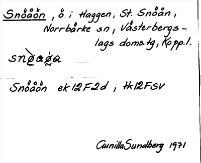 Bild på arkivkortet för arkivposten Snöåön