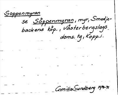 Bild på arkivkortet för arkivposten Soppenmyran, se Söppenmyran