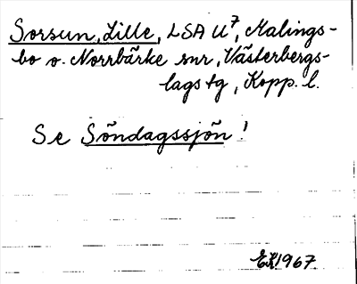 Bild på arkivkortet för arkivposten Sorsun, Lille