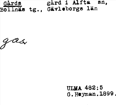 Bild på arkivkortet för arkivposten Gårds