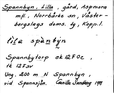 Bild på arkivkortet för arkivposten Spannbyn, Lilla